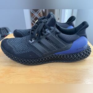 Adidas Men's Ultra 4D Black and Purple Athletic Shoes